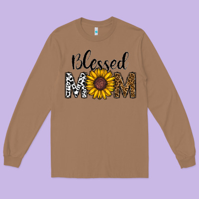 Blessed Mom Long Sleeve Tee Designed By Cowhidedigitalart