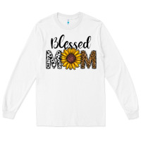 White blessed mom Long Sleeve Tee - CowhideDigitalArt