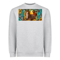 Heather Grey horse and desert with sunflowers gemstone Heavyweight Sweatshirt - RanaPortraitStore