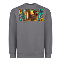 Storm horse and desert with sunflowers gemstone Heavyweight Sweatshirt - RanaPortraitStore