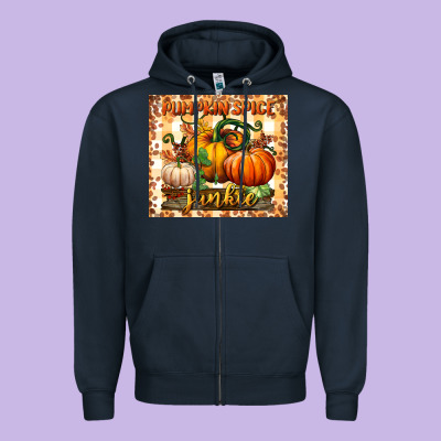 Pumpkin Spice Junkie Tumbler Zipper Hoodie Designed By Bundleandbundleshop