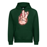 Forest Green Floral Argyle Peace Sign Urban Hoodie - Jasminsmagicworld