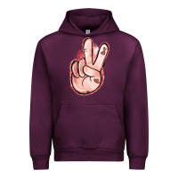 Mauve Wine Floral Argyle Peace Sign Urban Hoodie - Jasminsmagicworld