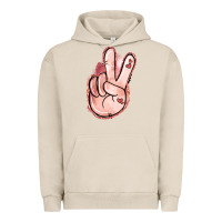 Pigment French Oak Floral Argyle Peace Sign Urban Hoodie - Jasminsmagicworld