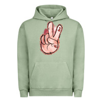 Pigment Oil Green Floral Argyle Peace Sign Urban Hoodie - Jasminsmagicworld