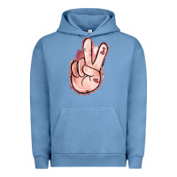 Pigment Pebble Blue Floral Argyle Peace Sign Urban Hoodie - Jasminsmagicworld