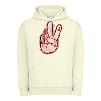 Pigment Pistachio Floral Argyle Peace Sign Urban Hoodie - Jasminsmagicworld