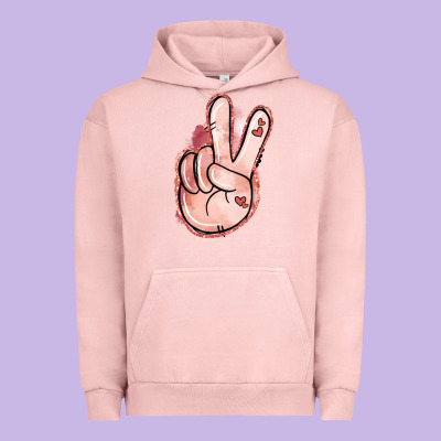 Floral Argyle Peace Sign Urban Hoodie Designed By Jasminsmagicworld