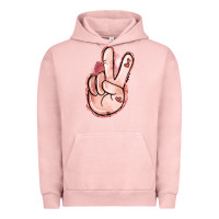 Pigment Salmon Floral Argyle Peace Sign Urban Hoodie - Jasminsmagicworld