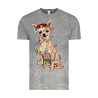 Cloud Rock Chihuahua with christmas lights Vintage Tee - RanaPortraitStore