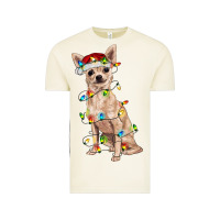 Vintage Arctic Chihuahua with christmas lights Vintage Tee - RanaPortraitStore
