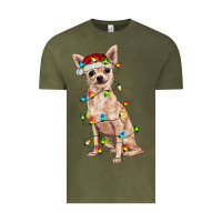 Vintage Olive Chihuahua with christmas lights Vintage Tee - RanaPortraitStore