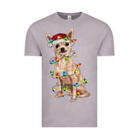 Vintage Zinc Chihuahua with christmas lights Vintage Tee - RanaPortraitStore