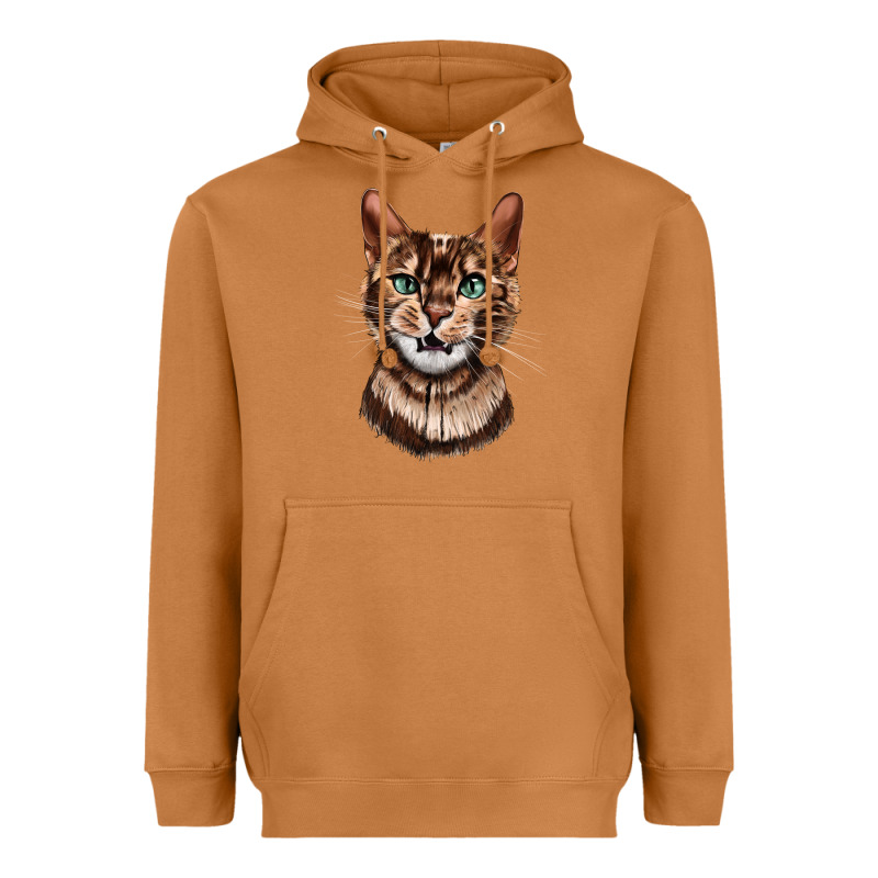 Bengal Cat Face Heavyweight Hoodie by LillyAllenDesigns | Teevron