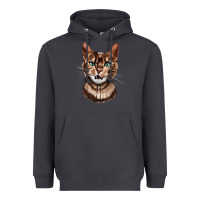 Smoke Bengal Cat Face Heavyweight Hoodie - LillyAllenDesigns