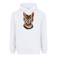 White Bengal Cat Face Heavyweight Hoodie - LillyAllenDesigns