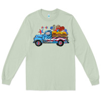 Matcha american truck and flag with stars Long Sleeve Tee - HRA Design Shop