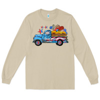 Mushroom american truck and flag with stars Long Sleeve Tee - HRA Design Shop