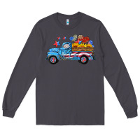 Smoke american truck and flag with stars Long Sleeve Tee - HRA Design Shop