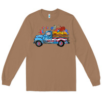 Toasted Coconut american truck and flag with stars Long Sleeve Tee - HRA Design Shop