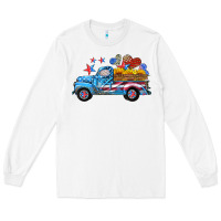 White american truck and flag with stars Long Sleeve Tee - HRA Design Shop