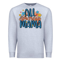 Heather Grey all american mama Premium Sweatshirt - MaliasSmallBusiness