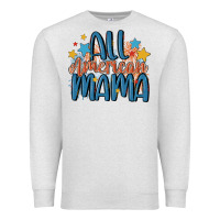 Oatmeal Heather all american mama Premium Sweatshirt - MaliasSmallBusiness