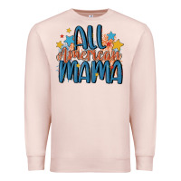Pale Pink all american mama Premium Sweatshirt - MaliasSmallBusiness