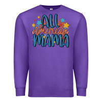Purple all american mama Premium Sweatshirt - MaliasSmallBusiness