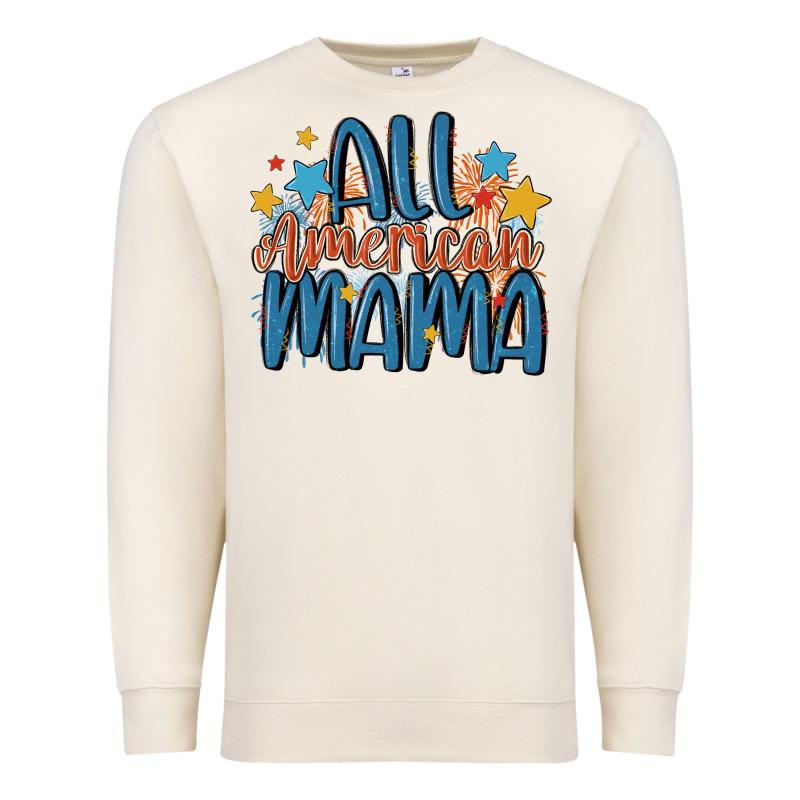 All American Mama Premium Sweatshirt by MaliasSmallBusiness | Teevron