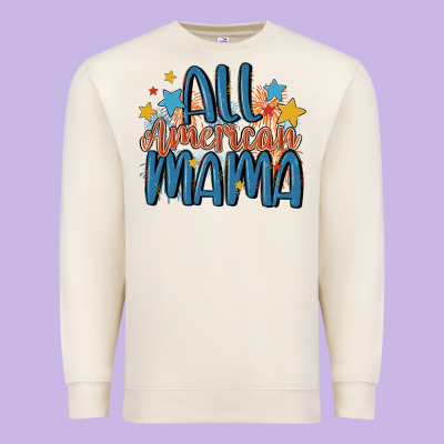 All American Mama Premium Sweatshirt Designed By Maliassmallbusiness