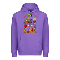 Purple im teacher elf Premium Hoodie - MaliasSmallBusiness