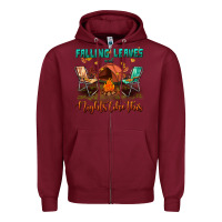 Burgundy falling leaves and nights like this Zipper Hoodie - BundleAndBundleShop