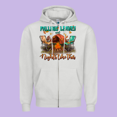 Falling Leaves And Nights Like This Zipper Hoodie Designed By Bundleandbundleshop