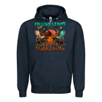 Navy falling leaves and nights like this Zipper Hoodie - BundleAndBundleShop