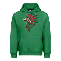 Emerald american flag indian headdress Urban Hoodie - BarkalooDesign