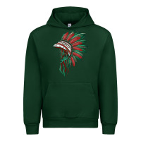 Forest Green american flag indian headdress Urban Hoodie - BarkalooDesign