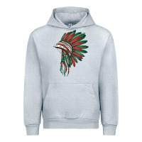 Heather Grey american flag indian headdress Urban Hoodie - BarkalooDesign