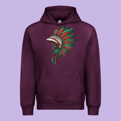 American Flag Indian Headdress Urban Hoodie Designed By Barkaloodesign