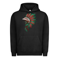 Pigment Black american flag indian headdress Urban Hoodie - BarkalooDesign