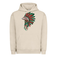 Pigment French Oak american flag indian headdress Urban Hoodie - BarkalooDesign