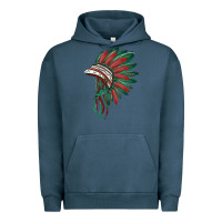 Pigment Midnight Navy american flag indian headdress Urban Hoodie - BarkalooDesign