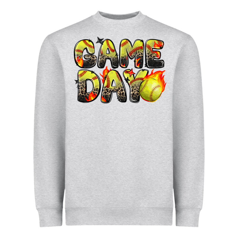 Game Day Softball Leopard Heavyweight Sweatshirt by Zillion Design Studio | Teevron