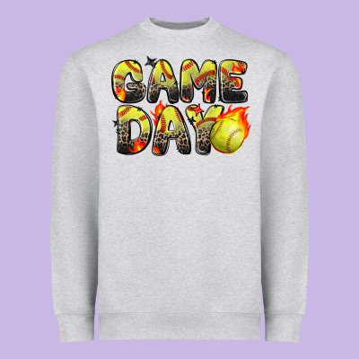 Game Day Softball Leopard Heavyweight Sweatshirt Designed By Zillion Design Studio