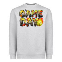 Heather Grey game day softball leopard Heavyweight Sweatshirt - Zillion Design Studio