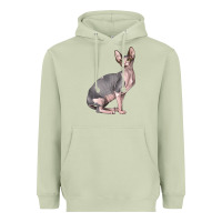 Matcha Sphynx Cat Heavyweight Hoodie - LillyAllenDesigns