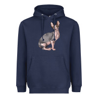 Navy Sphynx Cat Heavyweight Hoodie - LillyAllenDesigns