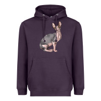 Plum Sphynx Cat Heavyweight Hoodie - LillyAllenDesigns