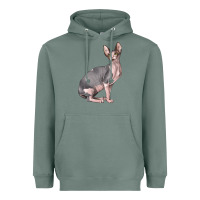 Sage Sphynx Cat Heavyweight Hoodie - LillyAllenDesigns