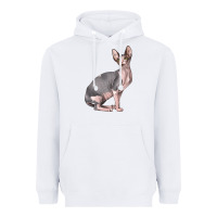 White Sphynx Cat Heavyweight Hoodie - LillyAllenDesigns